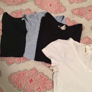 H&M Basic V-Neck Shirts - Bundle of 4